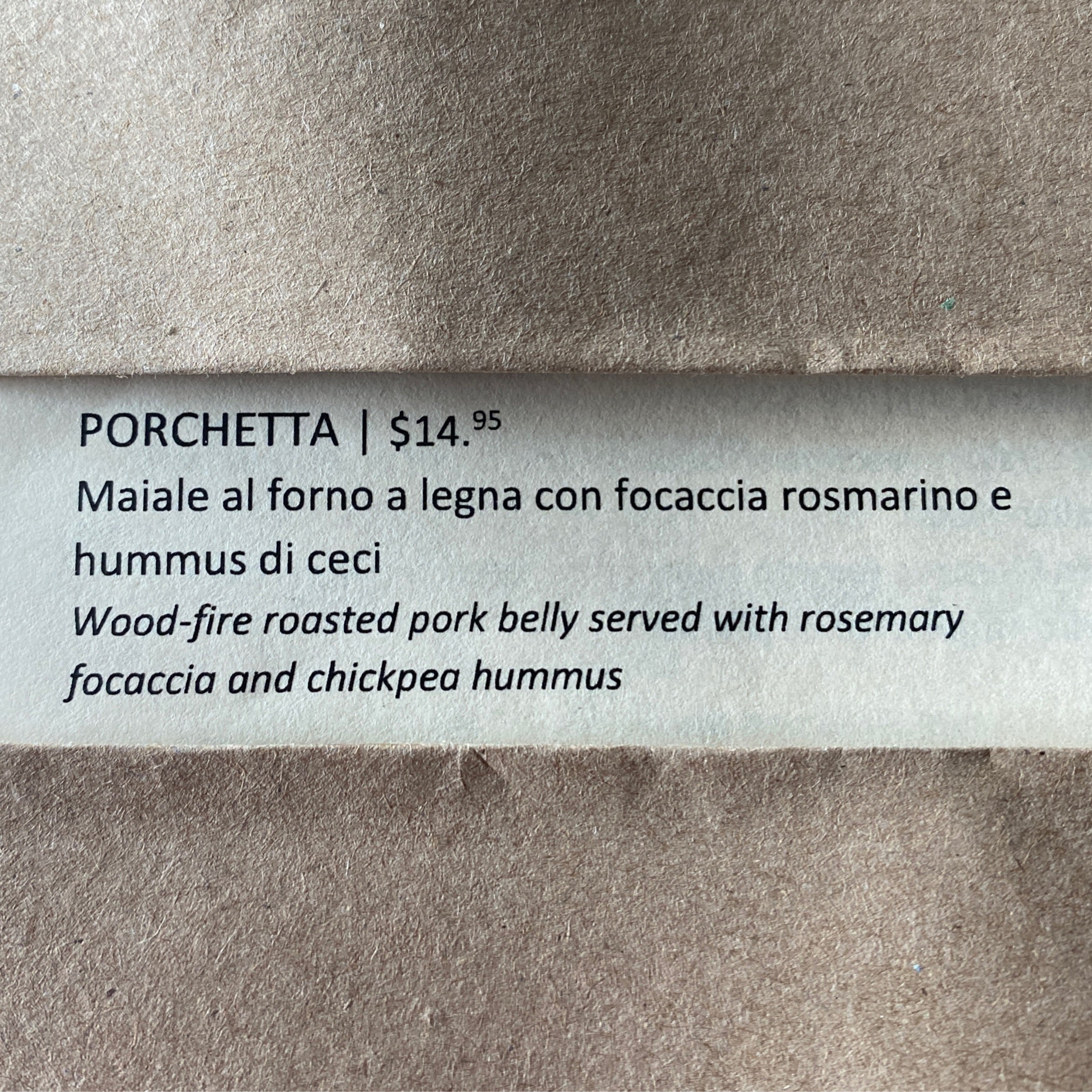 Porchetta Fabio On Fire Pizzeria Italiana